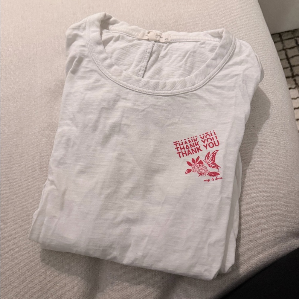 rag & bone White Tee with Red Graphic